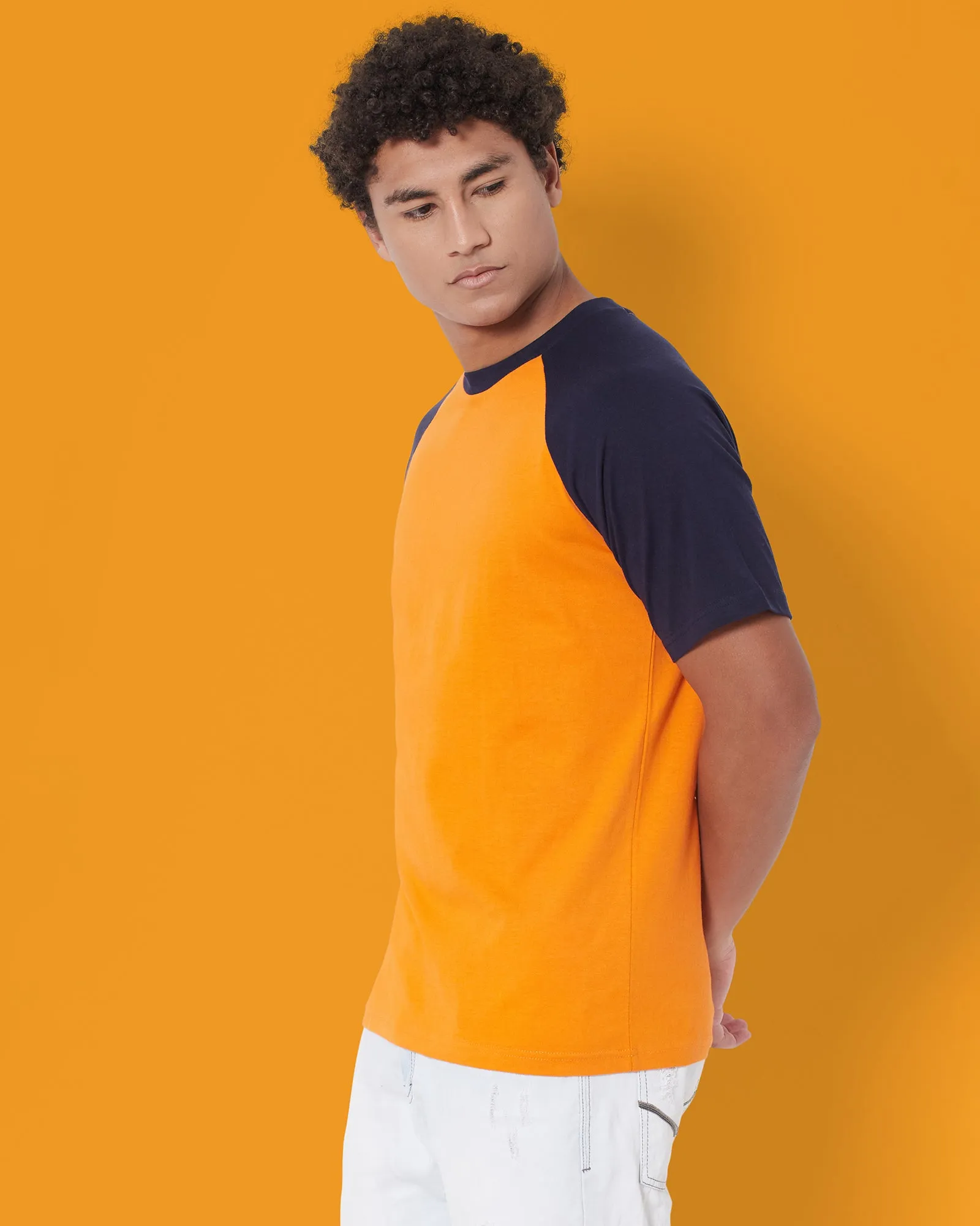 Half Sleeves Crew Neck: Confined Sunset