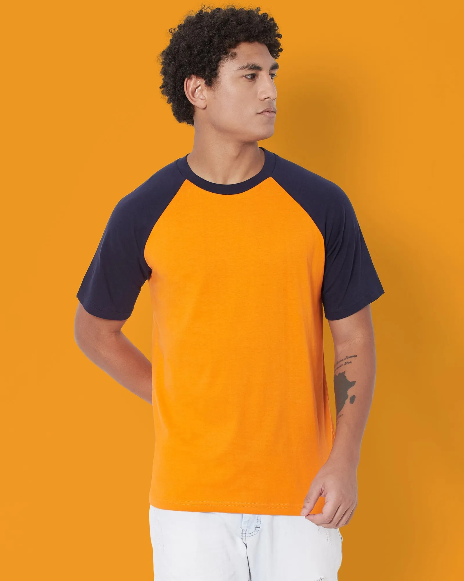 Half Sleeves Crew Neck: Confined Sunset