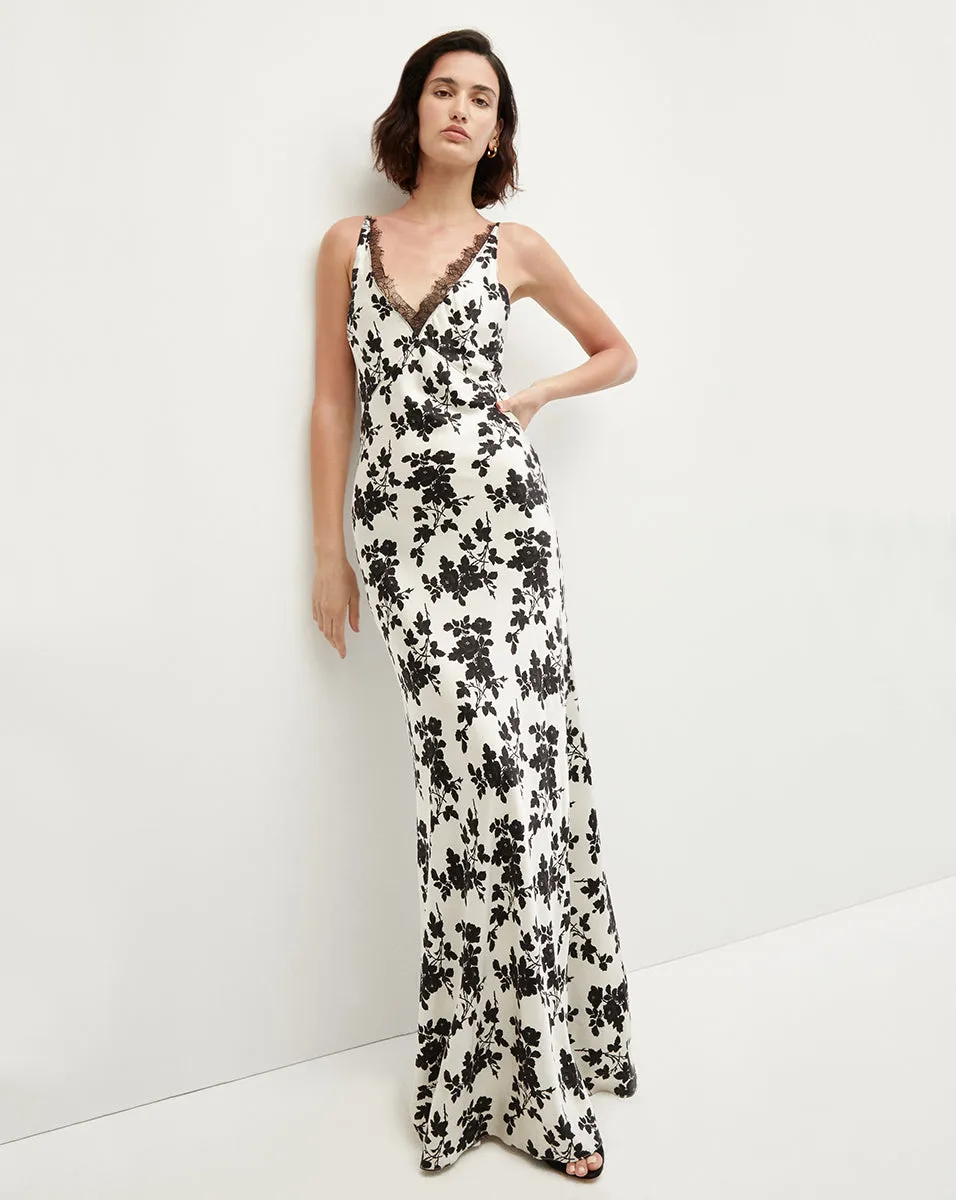 Hamina Stretch-Silk Floral Charmeuse Dress