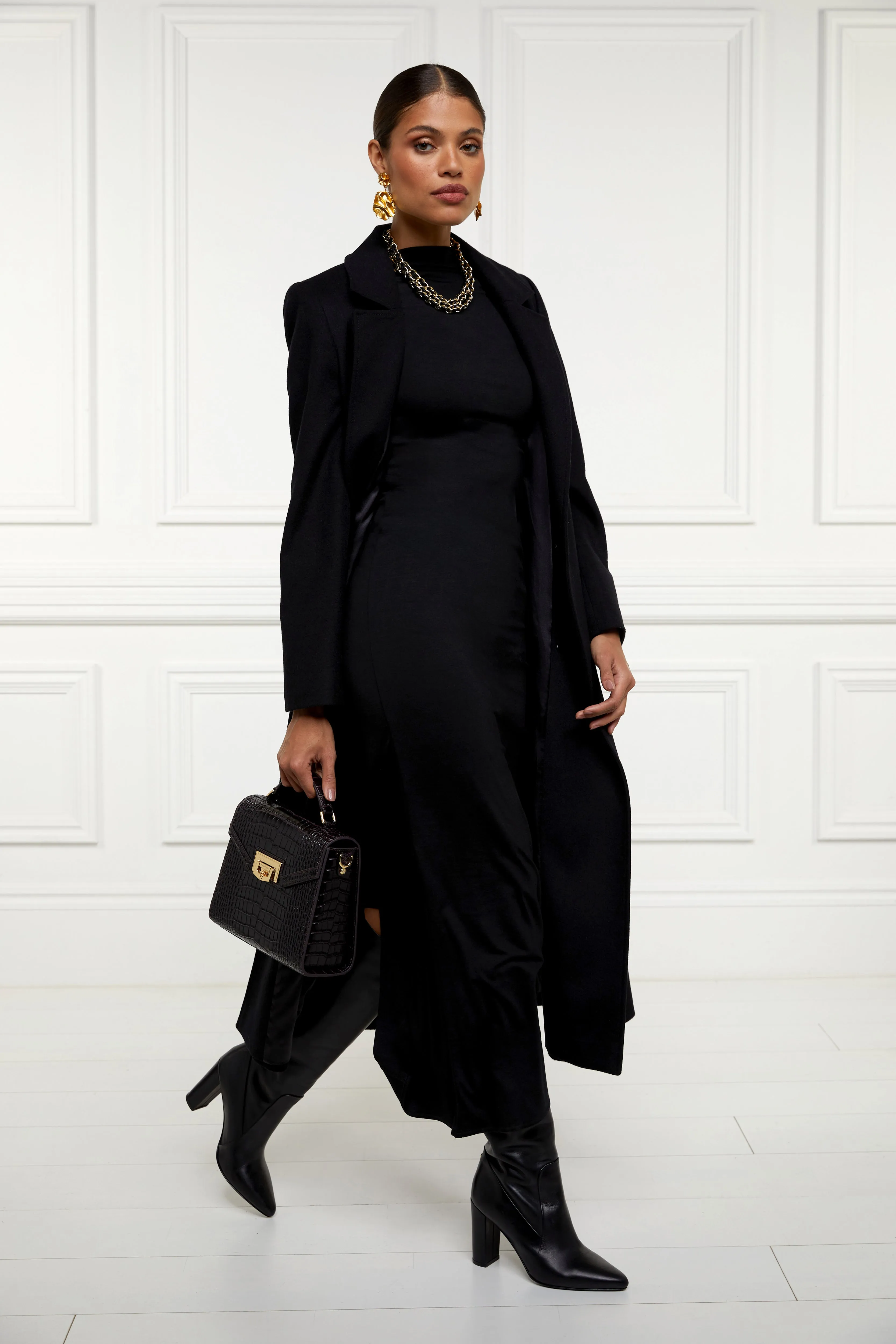 Harper Long Sleeve Maxi Dress (Black)