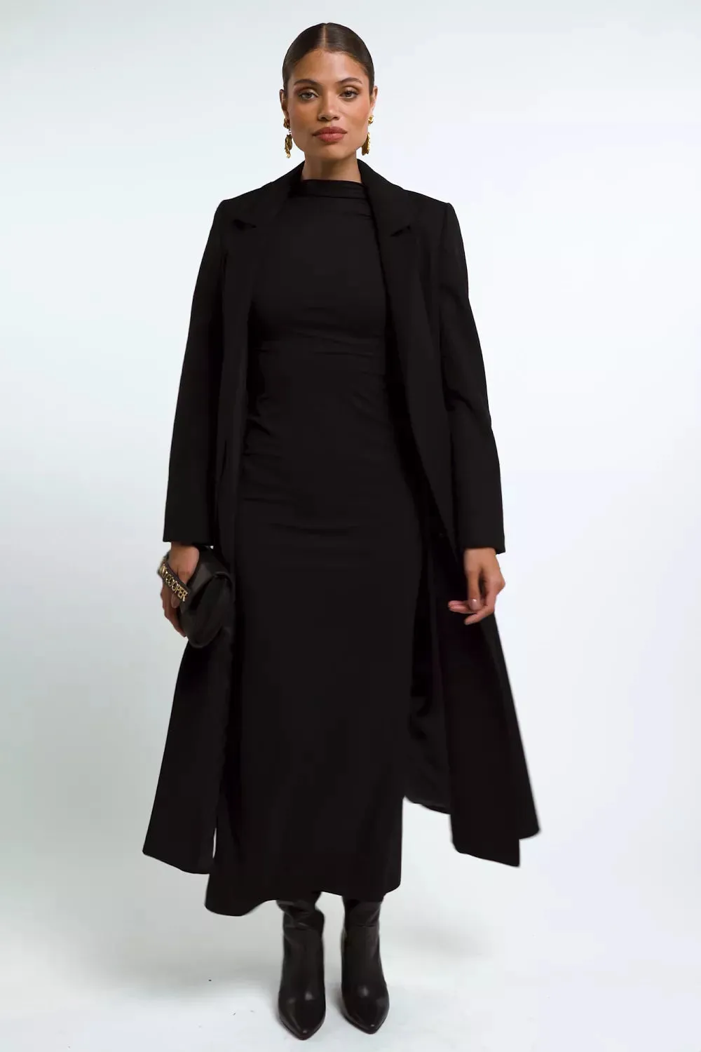 Harper Long Sleeve Maxi Dress (Black)