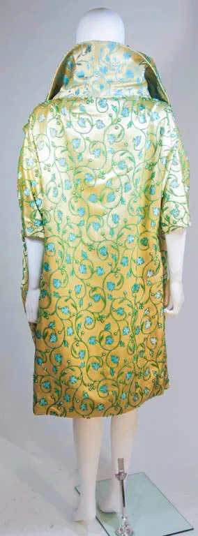 HAUTE COUTURE INTERNATIONAL 1960s Beaded Silk Coat & Dress