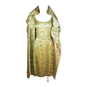 HAUTE COUTURE INTERNATIONAL 1960s Beaded Silk Coat & Dress