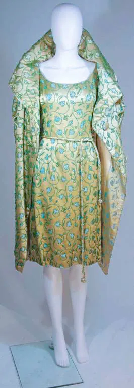 HAUTE COUTURE INTERNATIONAL 1960s Beaded Silk Coat & Dress