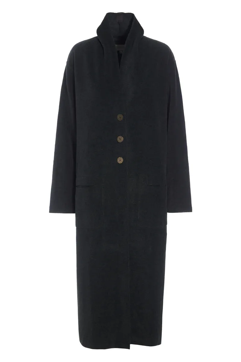 Henriette Steffensen Long Line Cardigan in Soft Black 7162