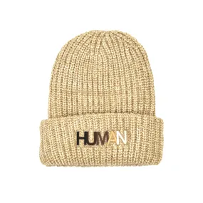 Human Embroidered Chunky Beanie