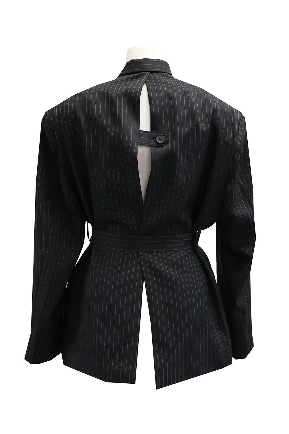 Isabella Pinstripe Cutout Back Blazer