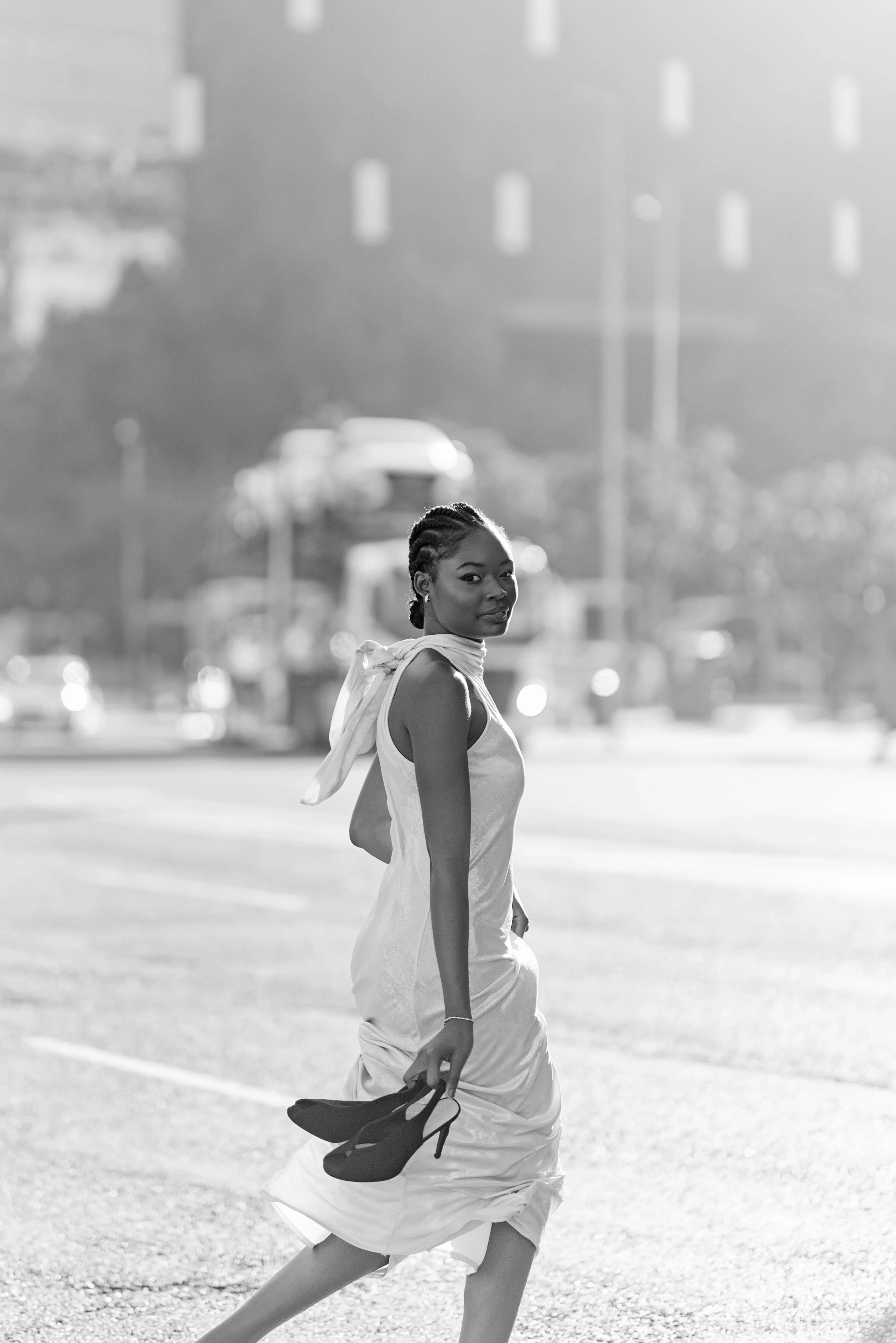 Jenna Halterneck Dress | Silver Ivory