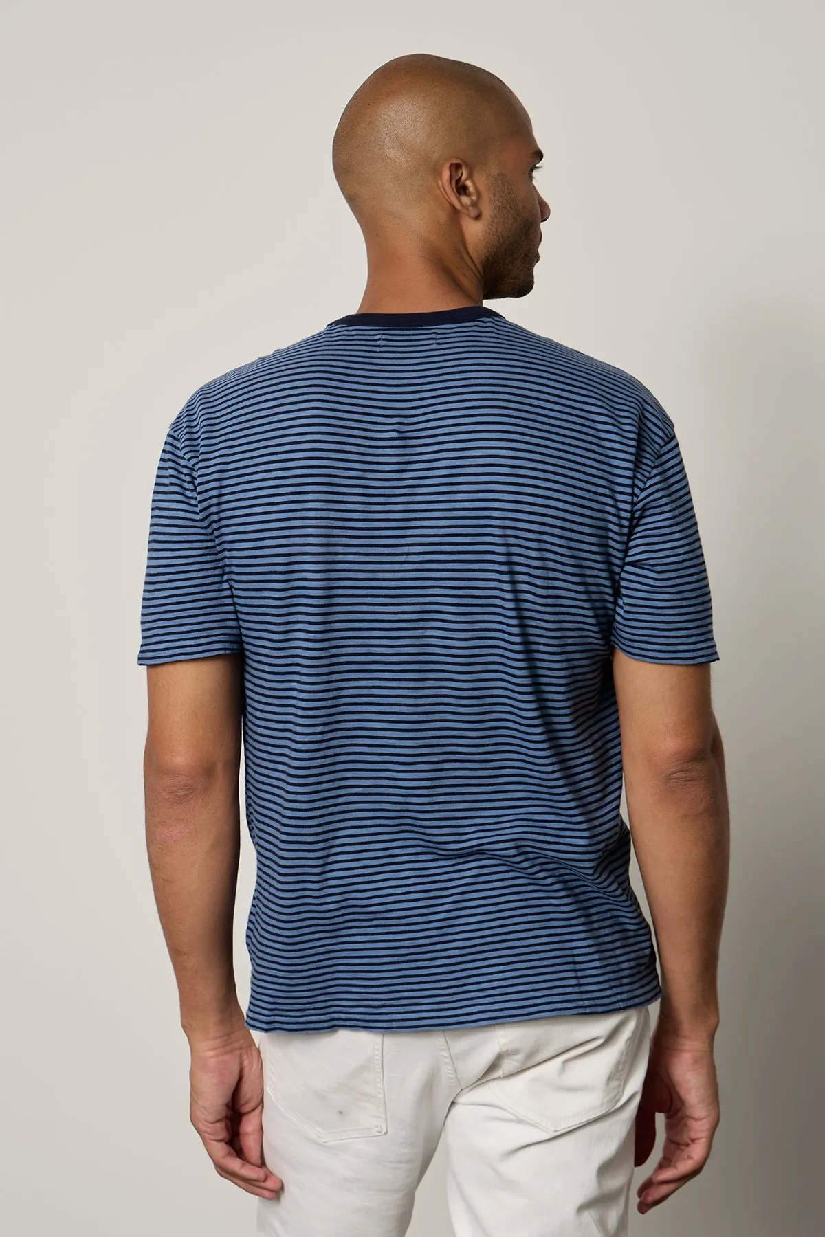 JEREMY STRIPED CREW NECK TEE