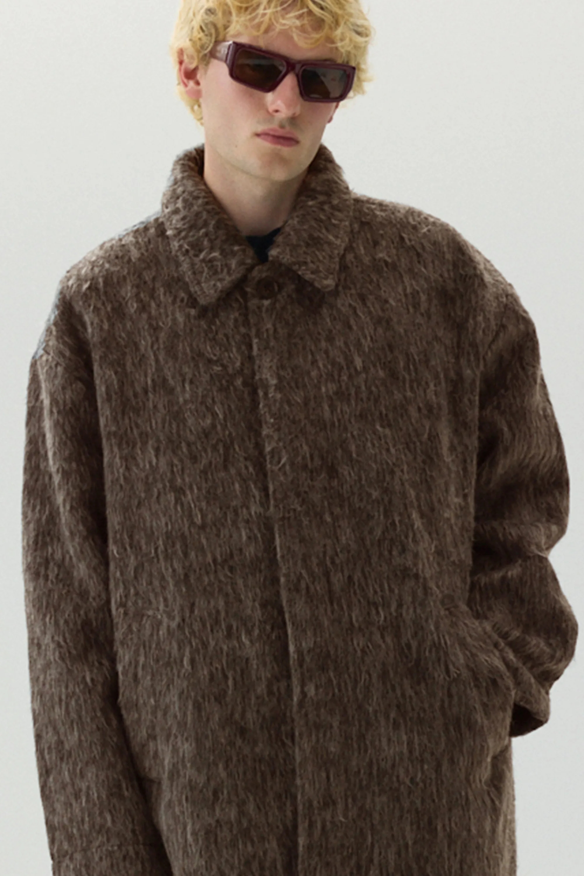 JOBA Fuzzy Car Coat for Autumn/Winter 2024 in Brown