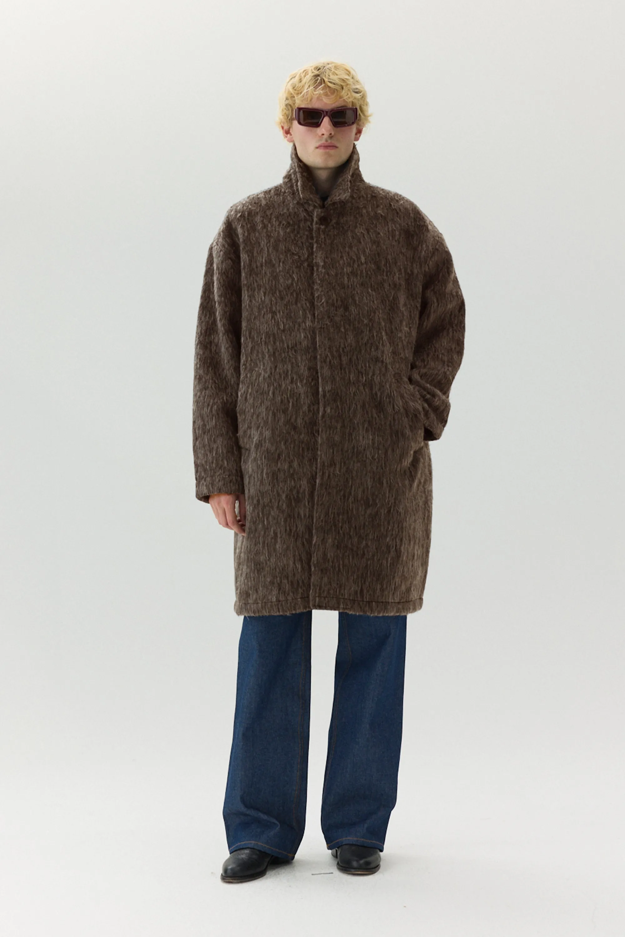 JOBA Fuzzy Car Coat for Autumn/Winter 2024 in Brown