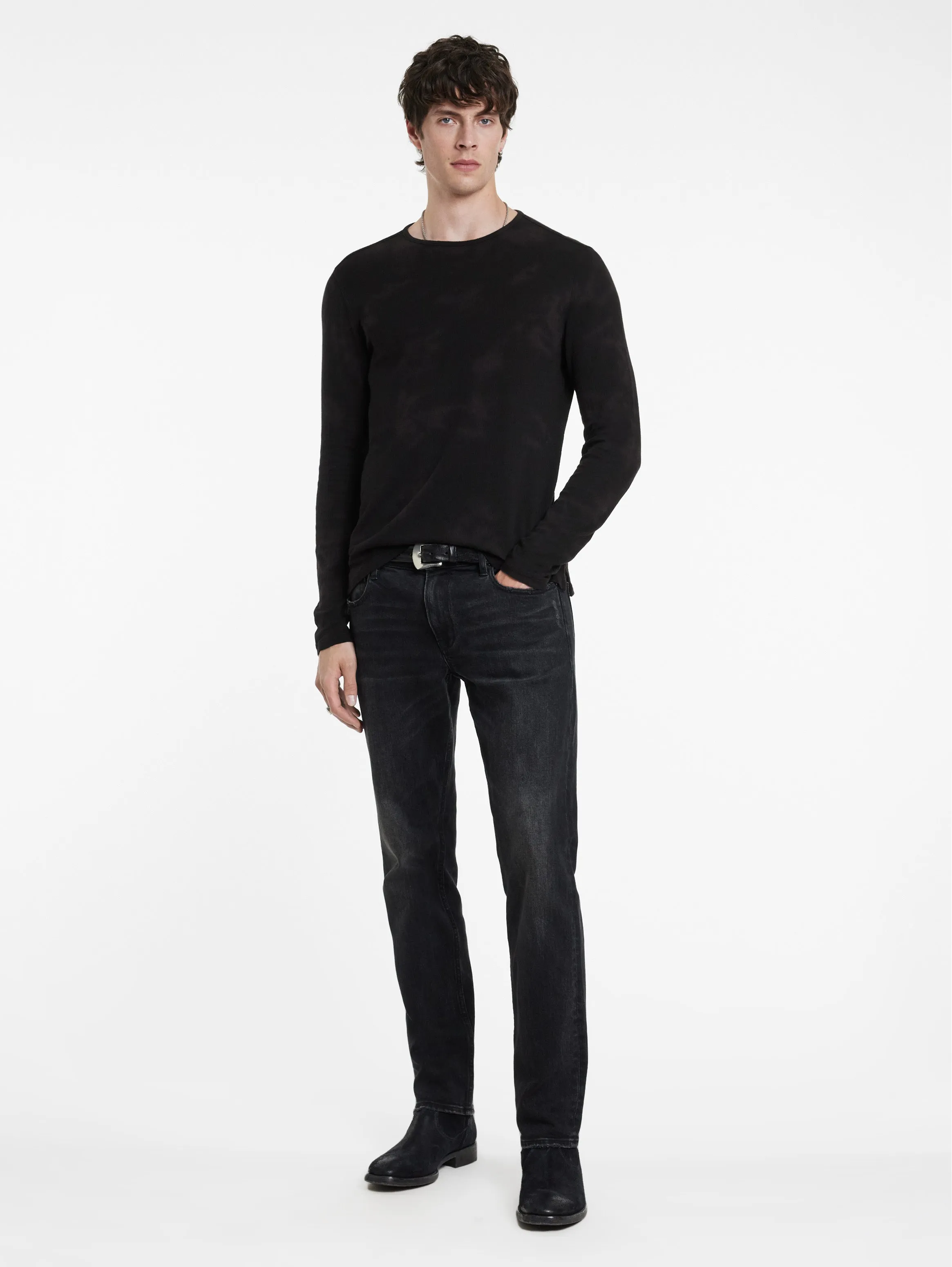 John Varvatos Crew Ozone Washed | Black