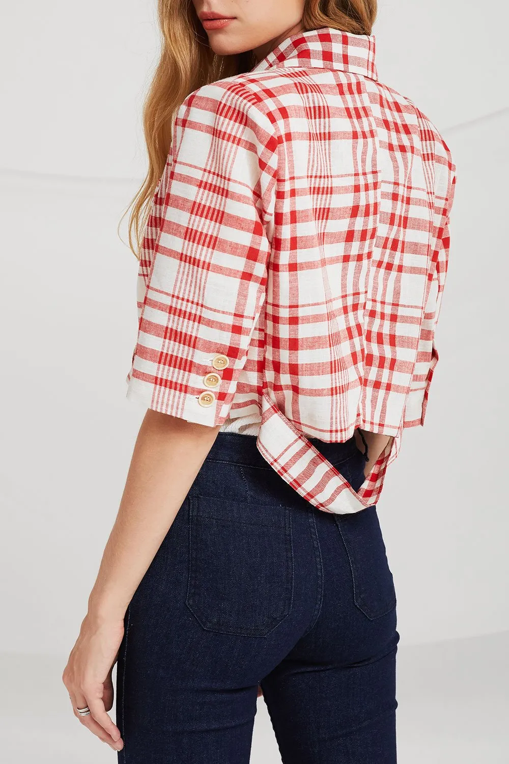 Kinsley Slash Cut Plaid Blazer