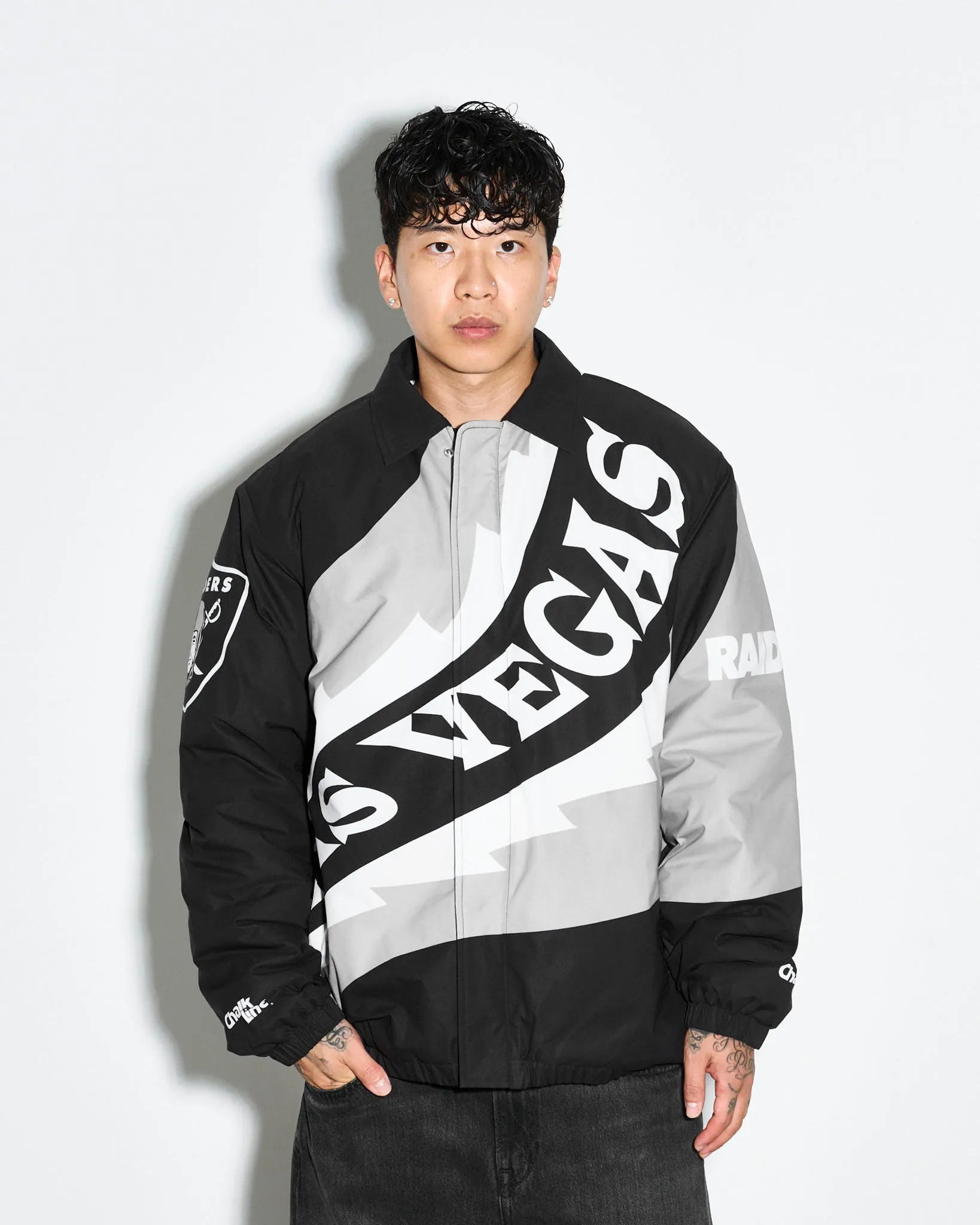 Las Vegas Raiders Saw Blade Quilted Puffer Jacket