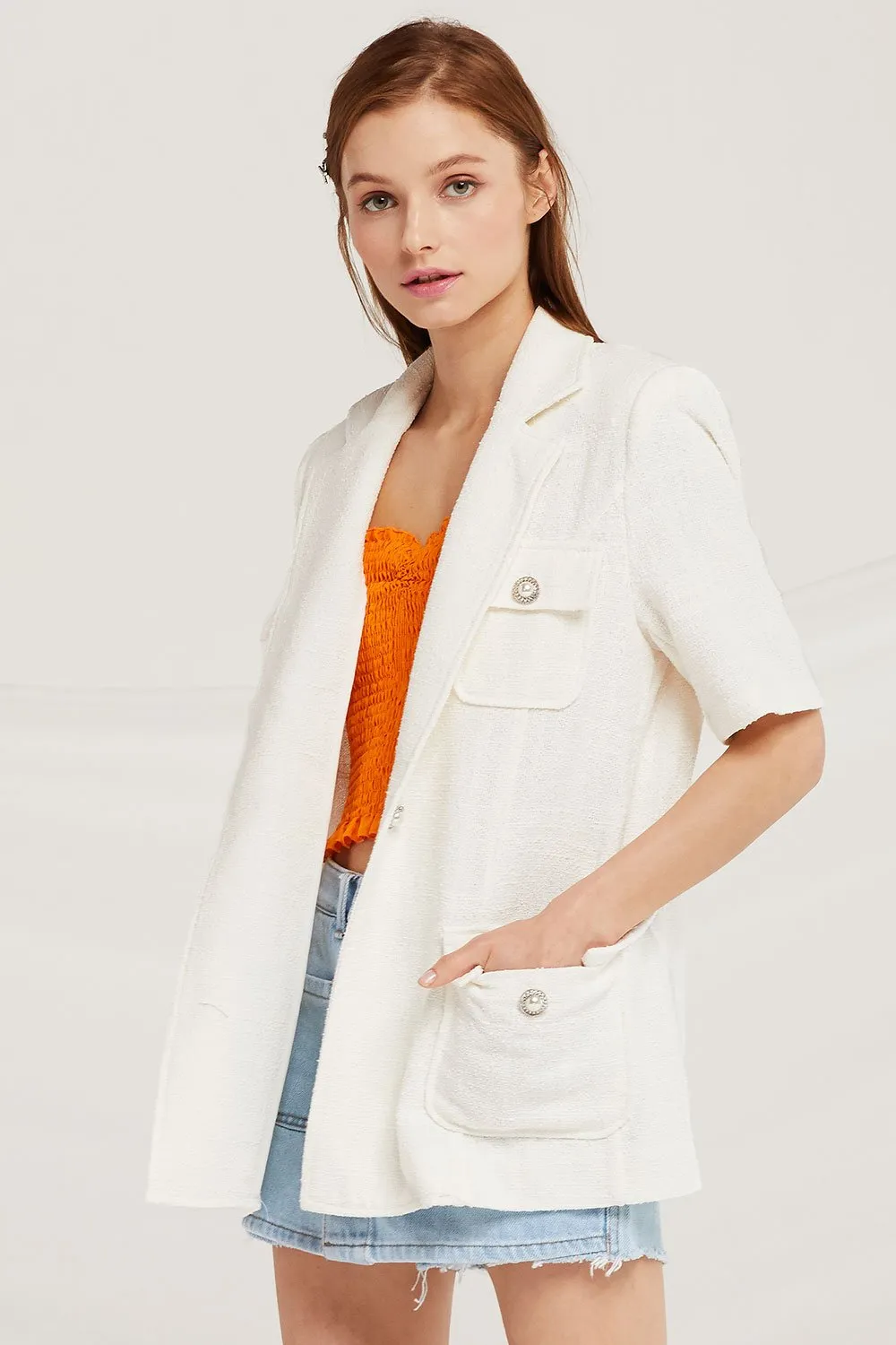 Leah Pearl Button Jacket