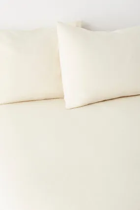 Optimal Natural Linen Fitted Sheet and Pillow Set