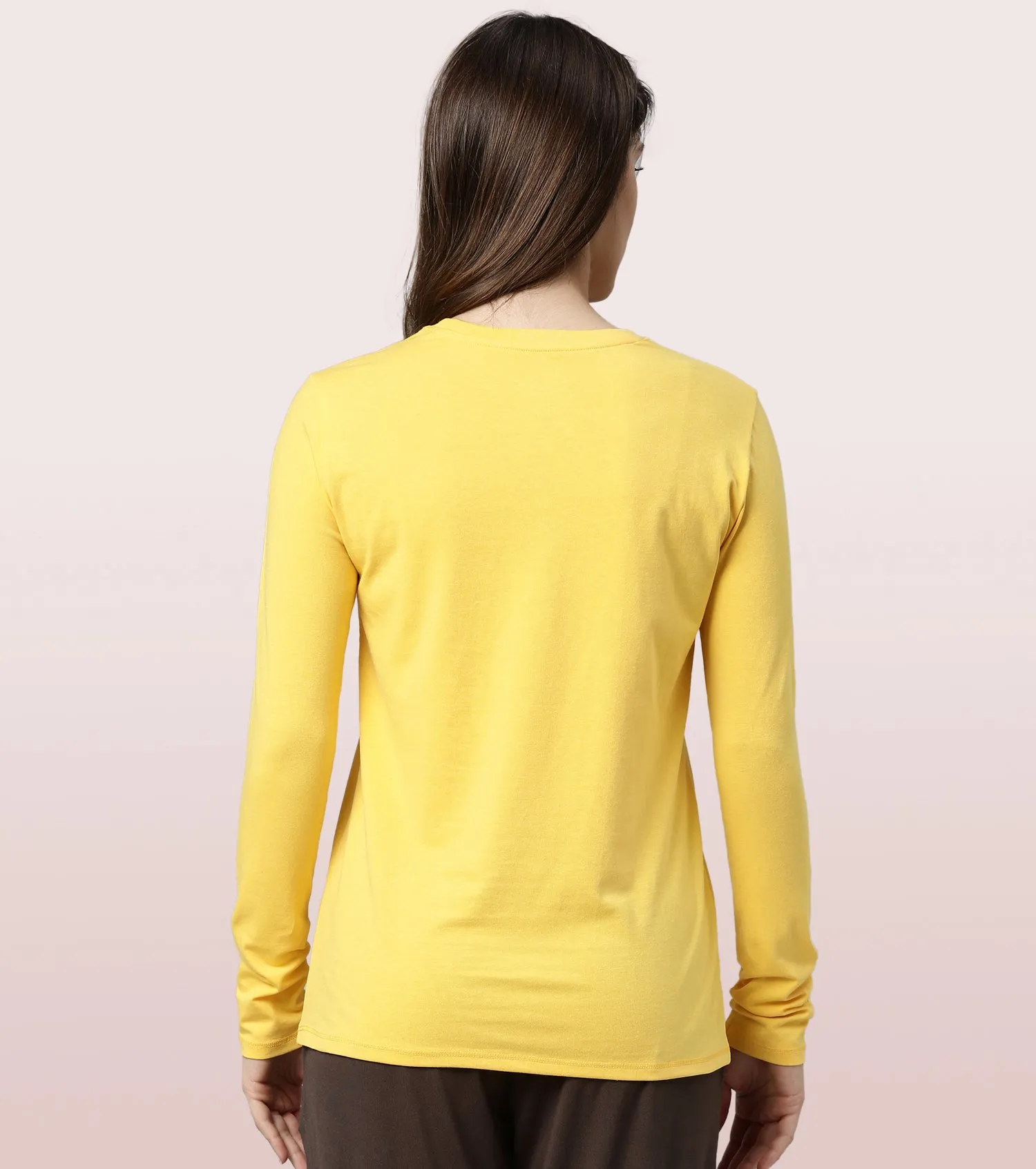 Long Sleeve Basic Crew Tee - Solid | Crew Neck Basic Stretch Cotton Tee