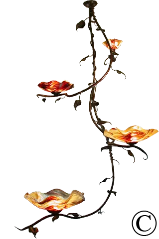 Magnolia Four Blossom Chandelier