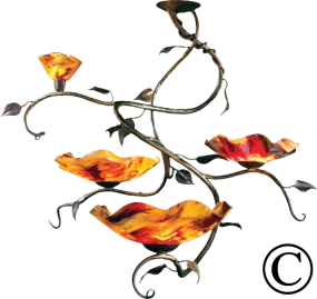 Magnolia Four Blossom Chandelier