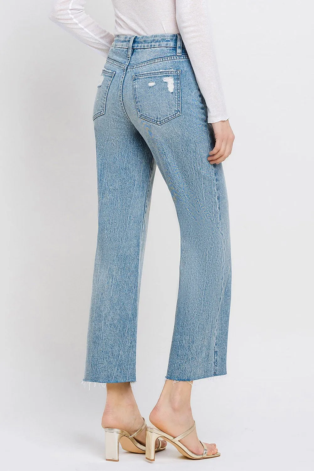 Mid Rise Crop Wide Leg Jeans by Vervet