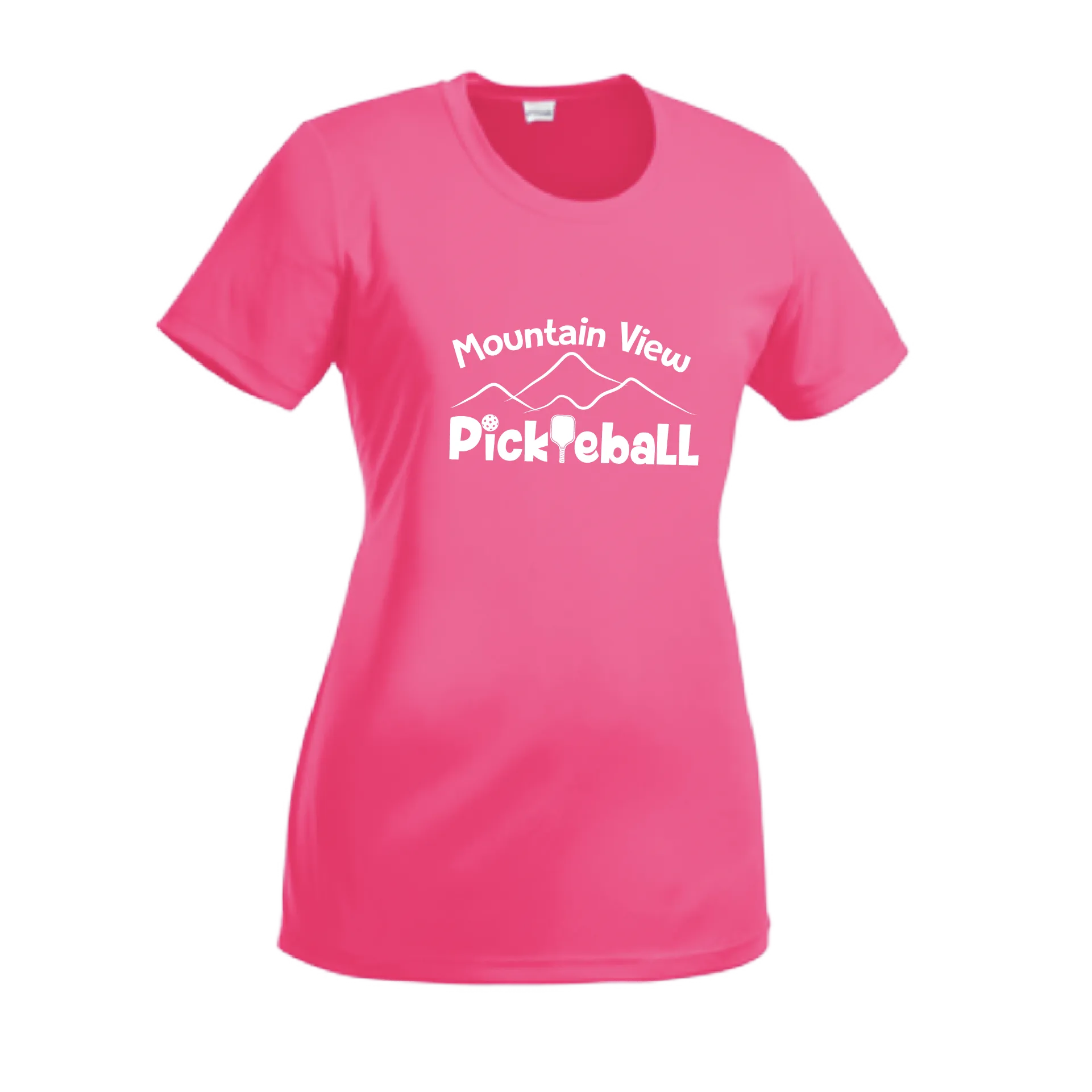 Mountain View Pickleball Club | Women’s Short Sleeve Crewneck Athletic Shirts | 100% Polyester