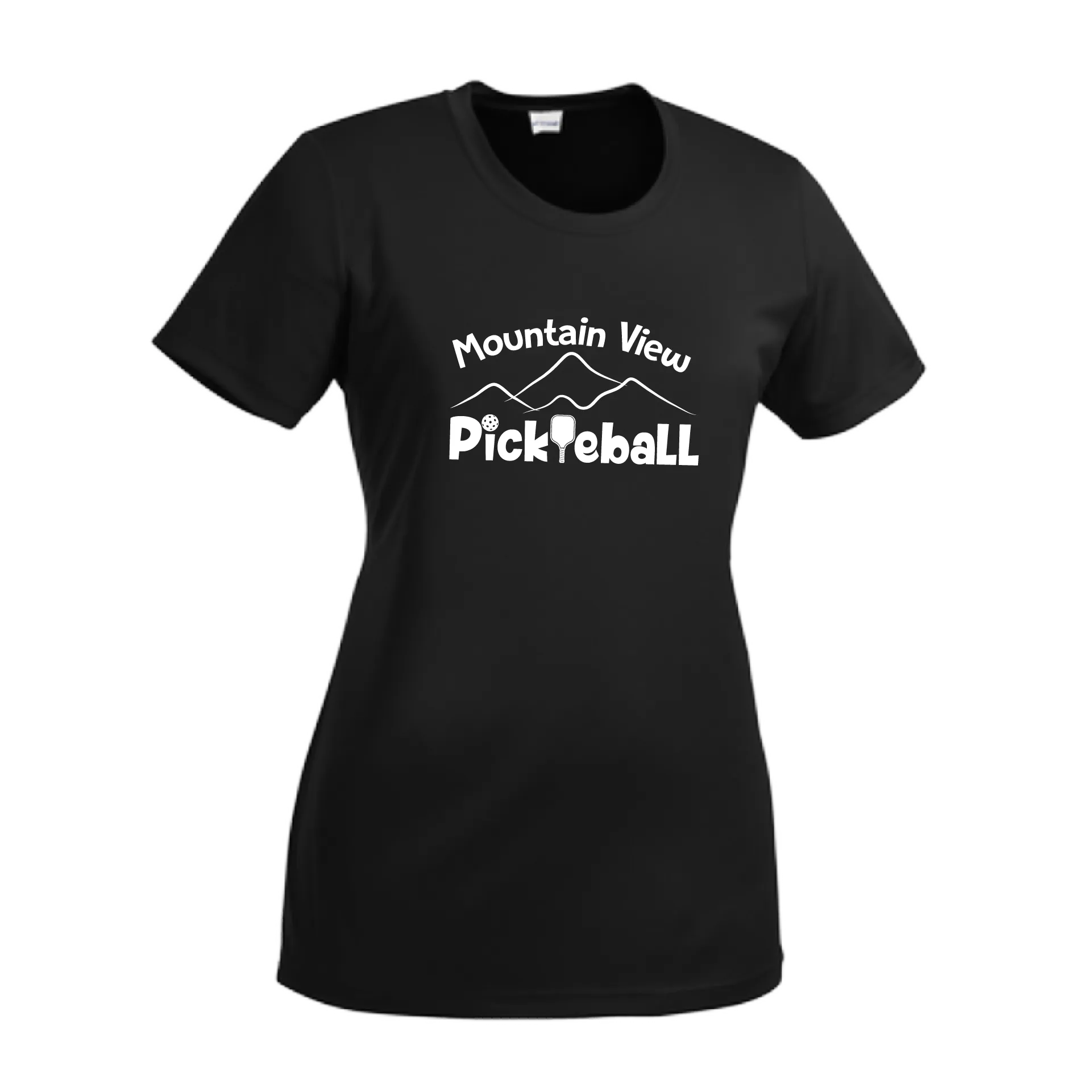 Mountain View Pickleball Club | Women’s Short Sleeve Crewneck Athletic Shirts | 100% Polyester