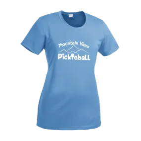 Mountain View Pickleball Club | Women’s Short Sleeve Crewneck Athletic Shirts | 100% Polyester