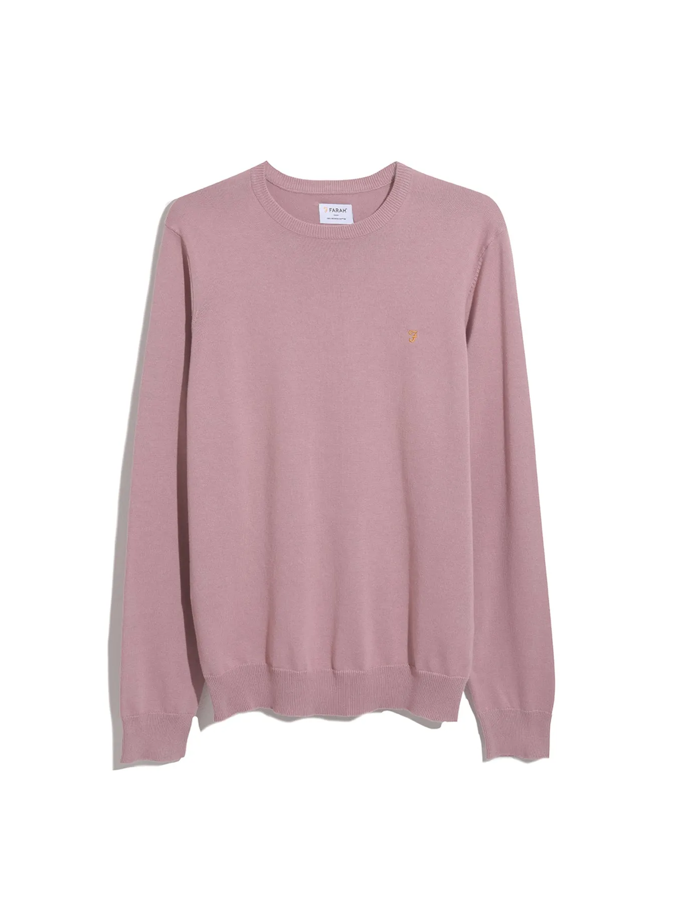 Mullen Cotton Crew Neck Jumper In Dark Pink