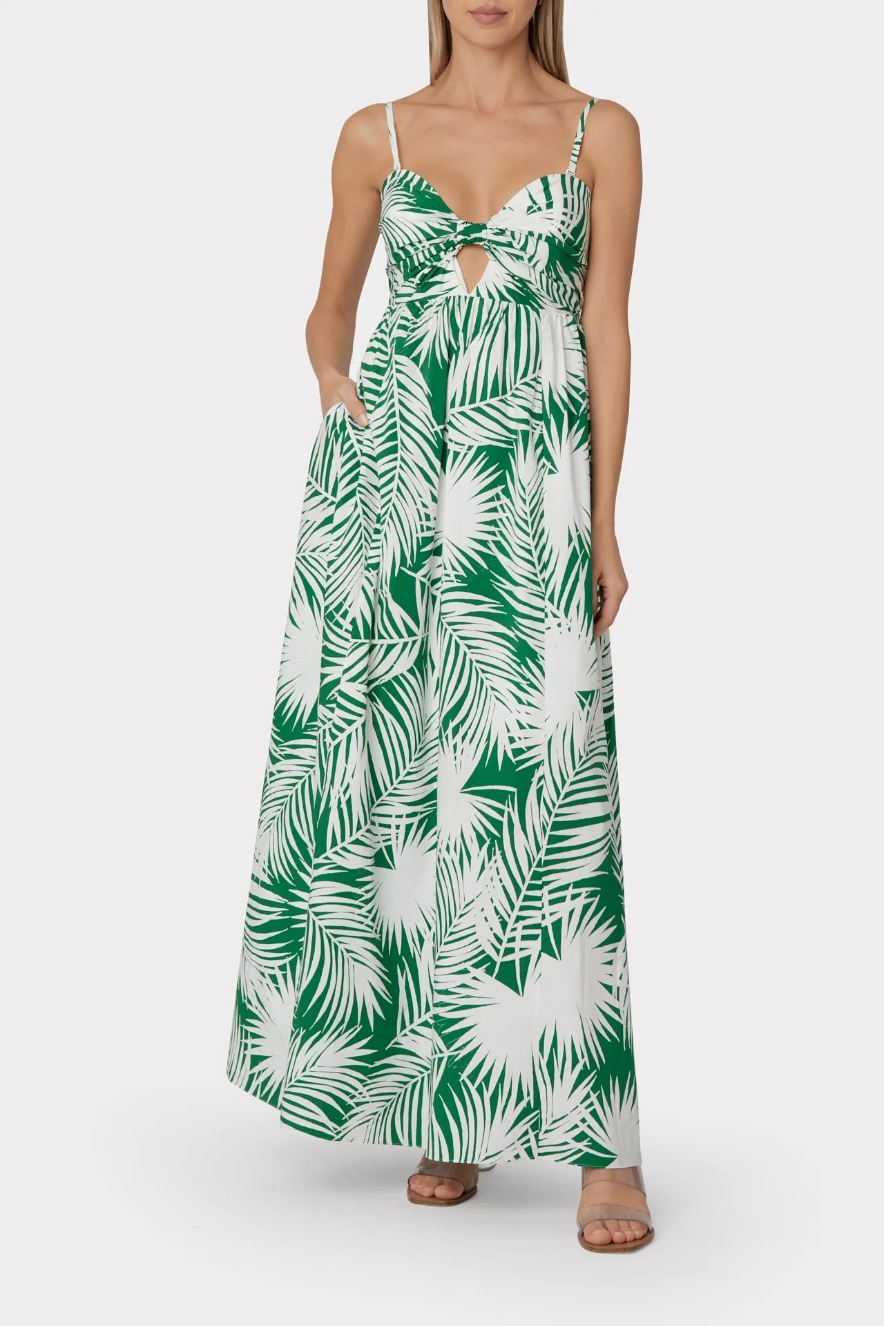 Noah Palm Print Poplin Dress