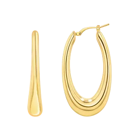 Oval Curved Hoop Earrings