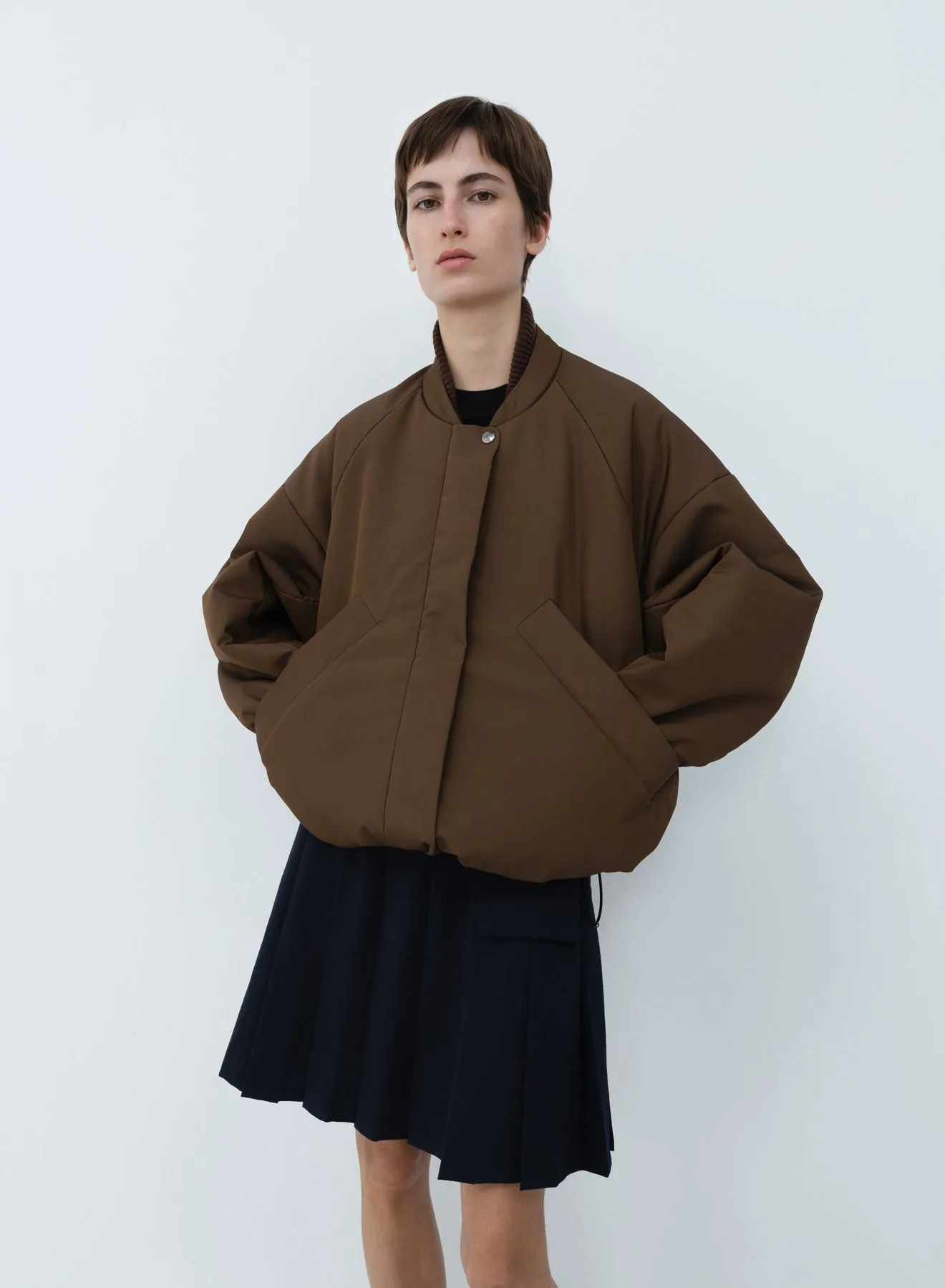 Oversized bomber nylon | breen