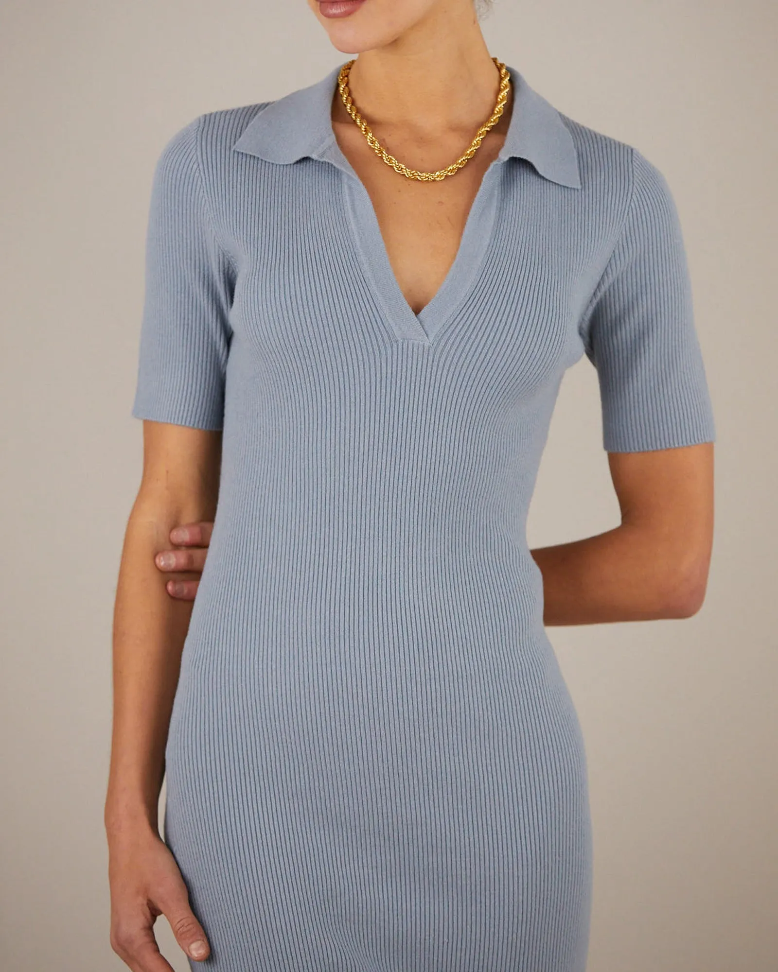 Pablo Knit Dress - Cerulean