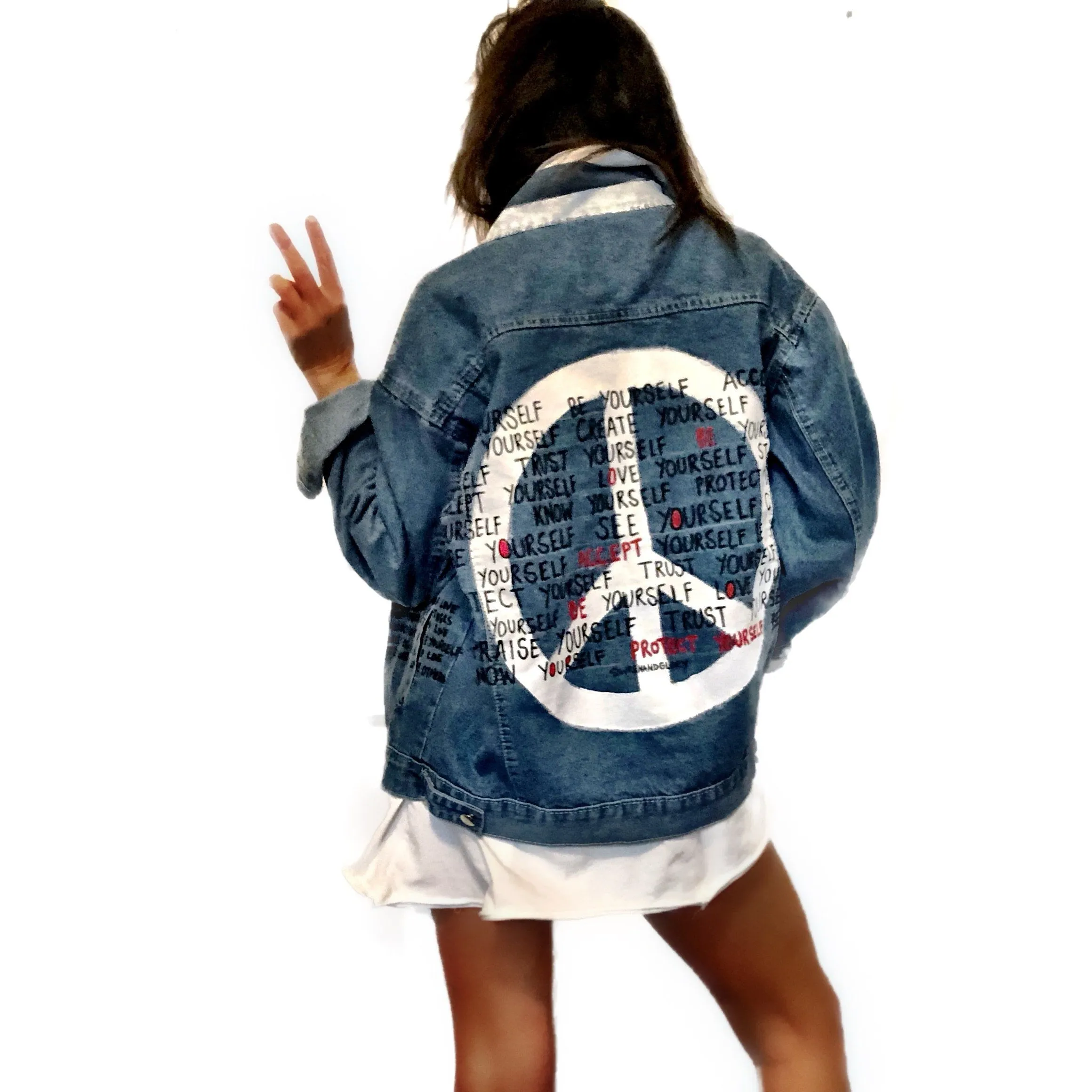 'PEACE AND LOVE' DENIM JACKET