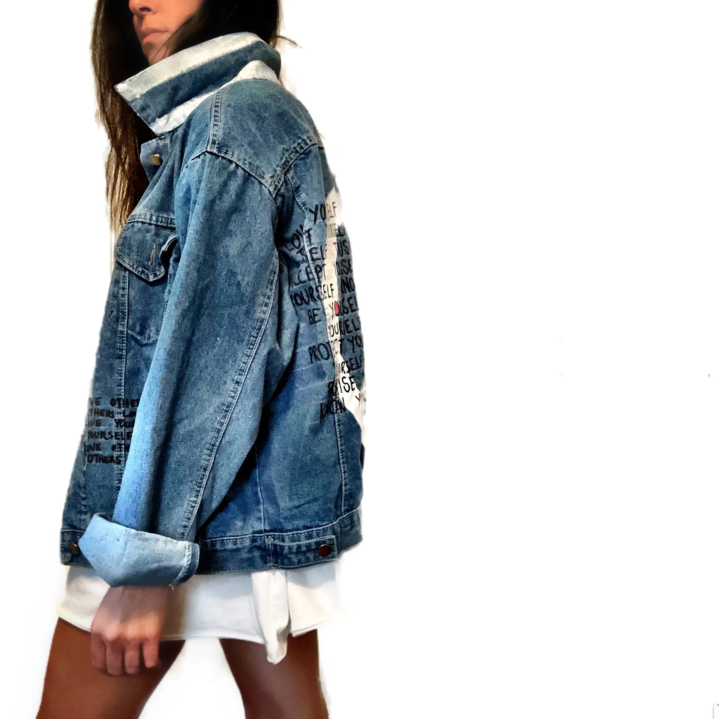 'PEACE AND LOVE' DENIM JACKET