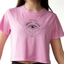 Pink Cropped Inner-Peace Tee