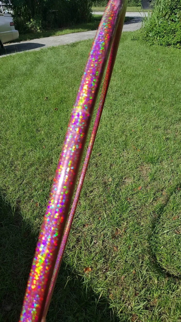 Pink Lily Holographic Glitter Hula Hoop Collapsible