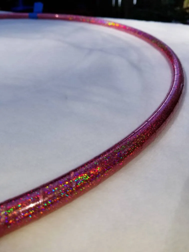 Pink Lily Holographic Glitter Hula Hoop Collapsible