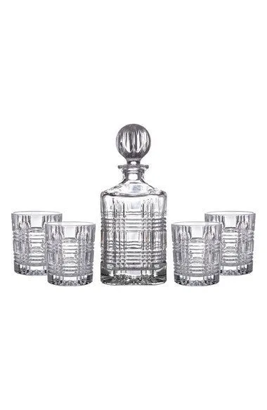 PORTLAND 5-PIECE DECANTER & WHISKEY GLASSES SET