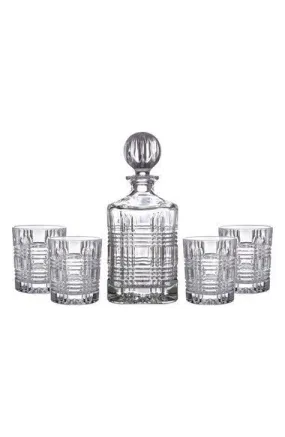 PORTLAND 5-PIECE DECANTER & WHISKEY GLASSES SET