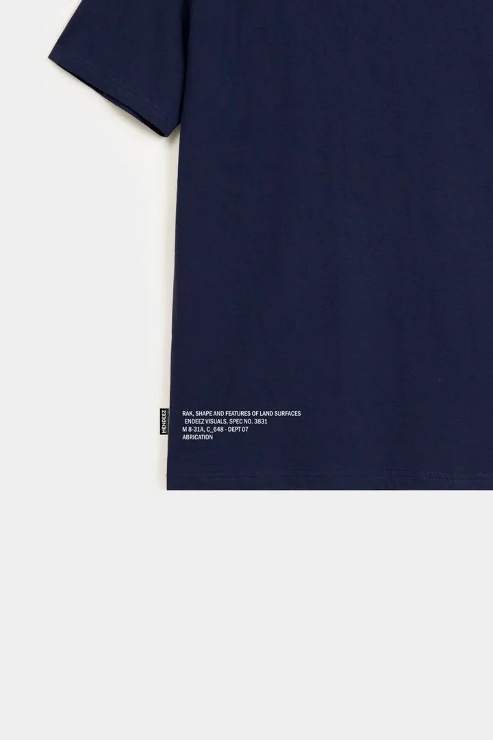 Printed Graphic Tee - Navy Blue