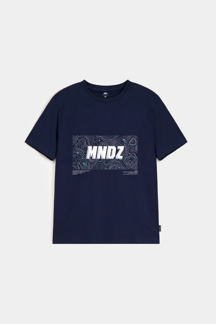 Printed Graphic Tee - Navy Blue