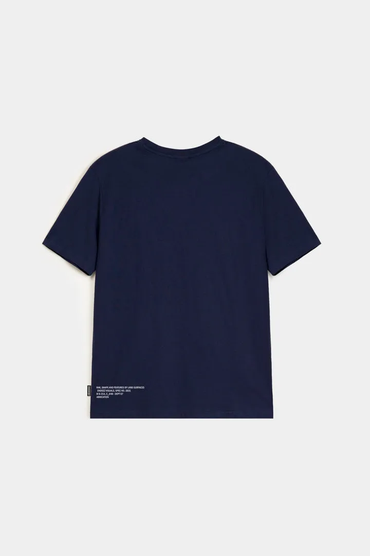 Printed Graphic Tee - Navy Blue