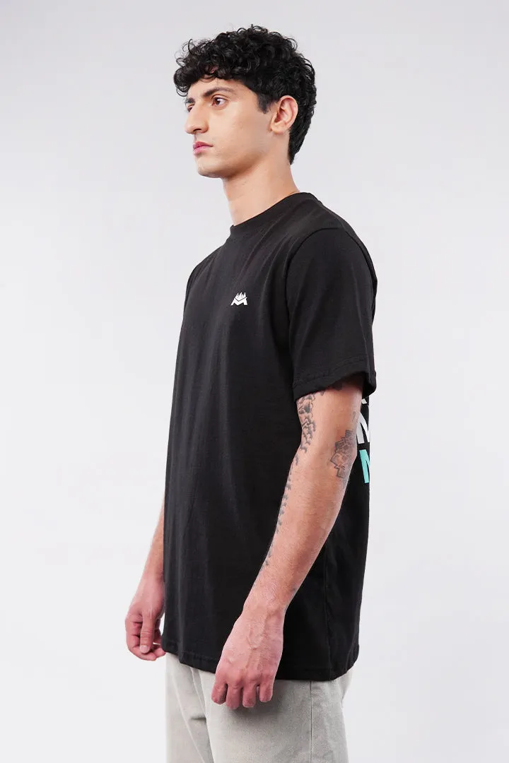 Printed Oversized T-Shirt - Black