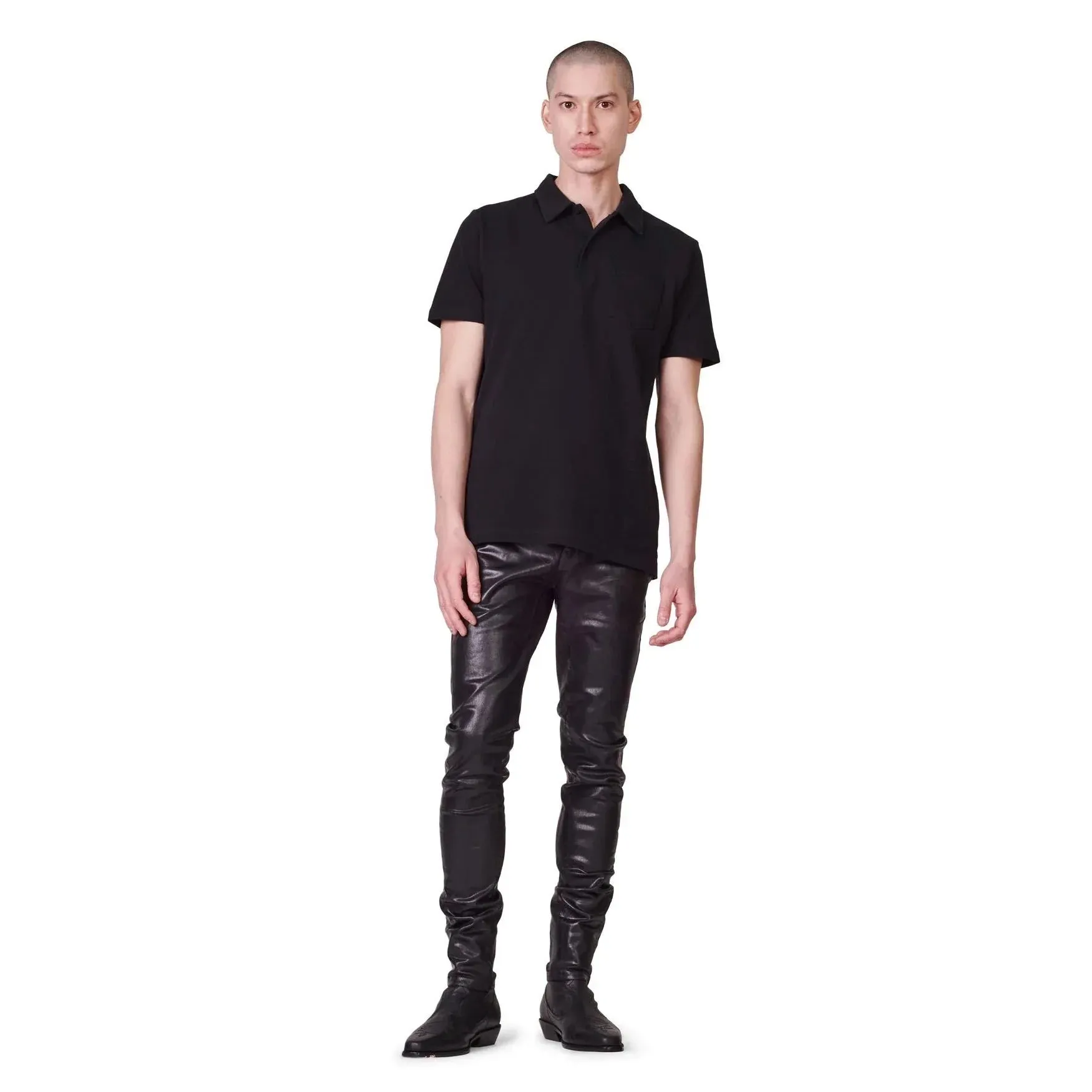 Purple Brand P001 Leathered Black Jean