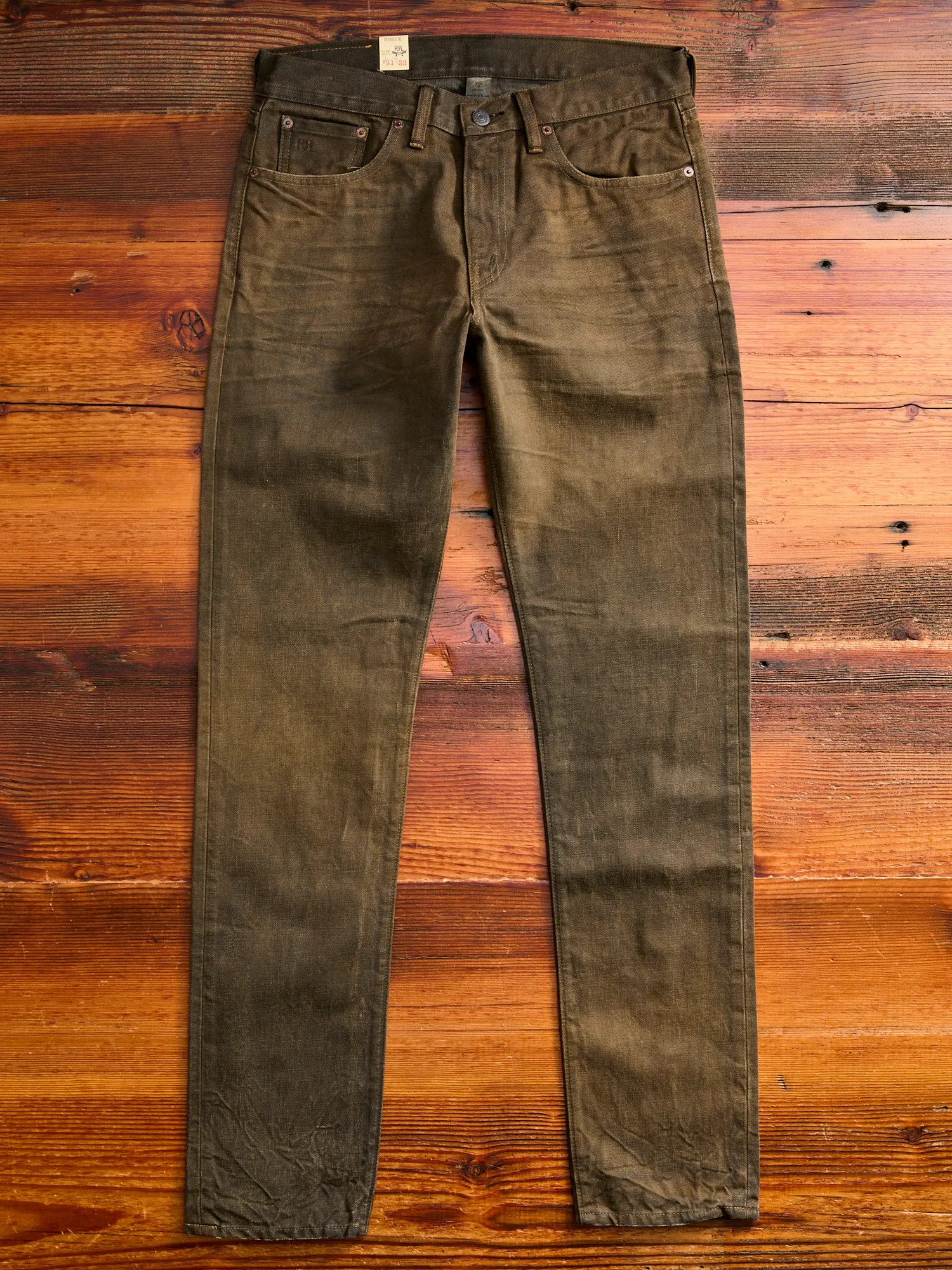 "Distressed Brown" 13.5oz Washed Denim - Slim Fit