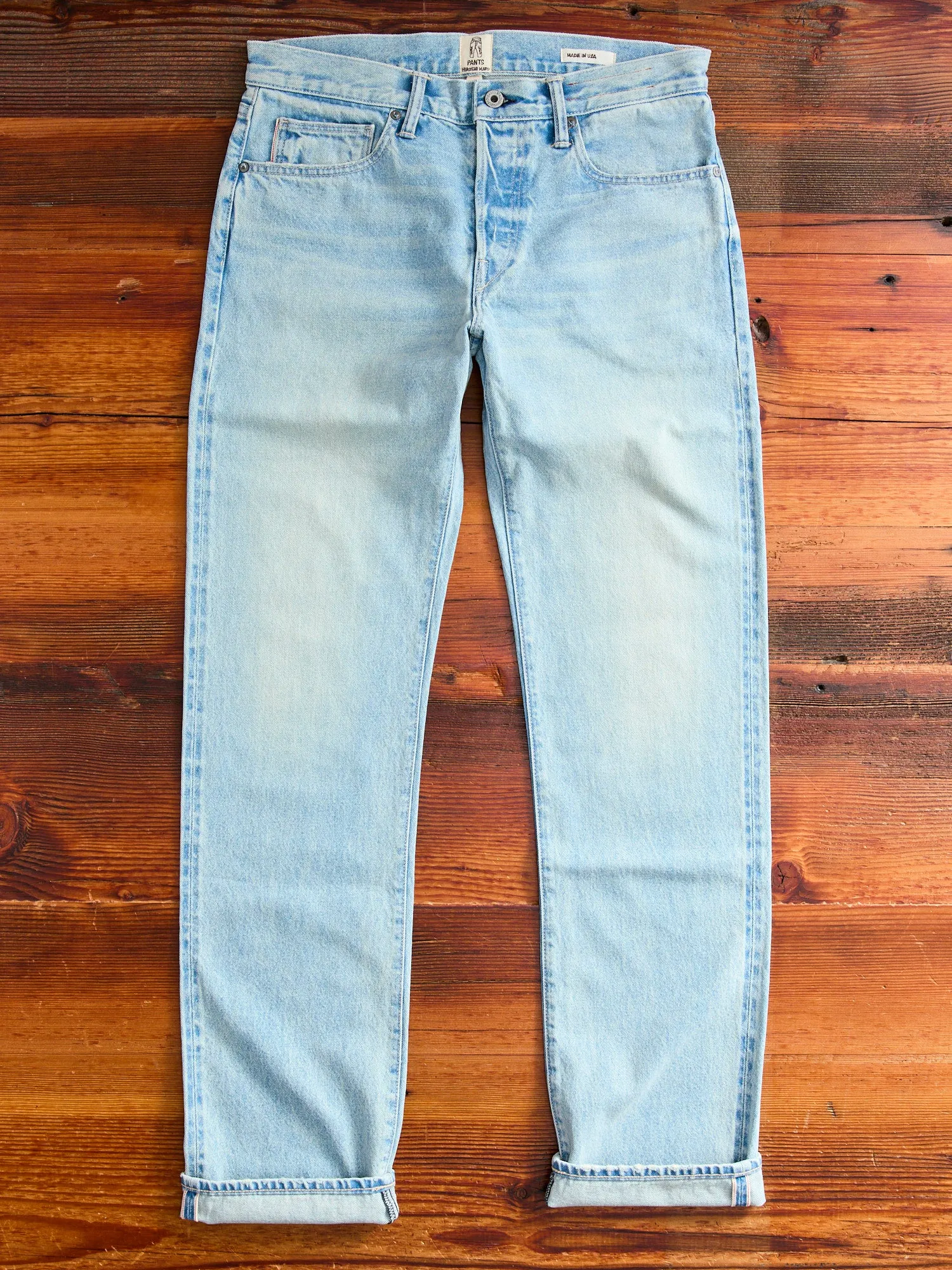 "Huey" 12.5oz Washed Indigo Stretch Selvedge Denim - Hammer Straight