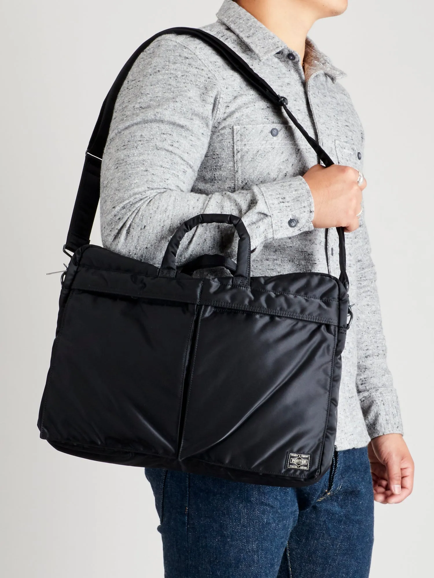 "Tanker" 2-Way Briefcase in Black