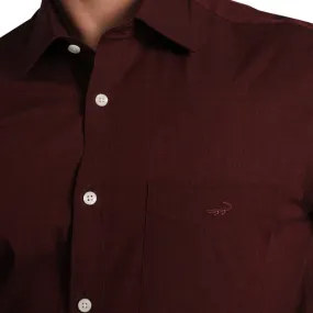 Regular Fit Full Sleeve Formal Core Shirt -Garnet