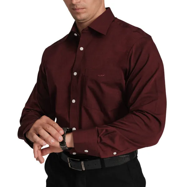 Regular Fit Full Sleeve Formal Core Shirt -Garnet