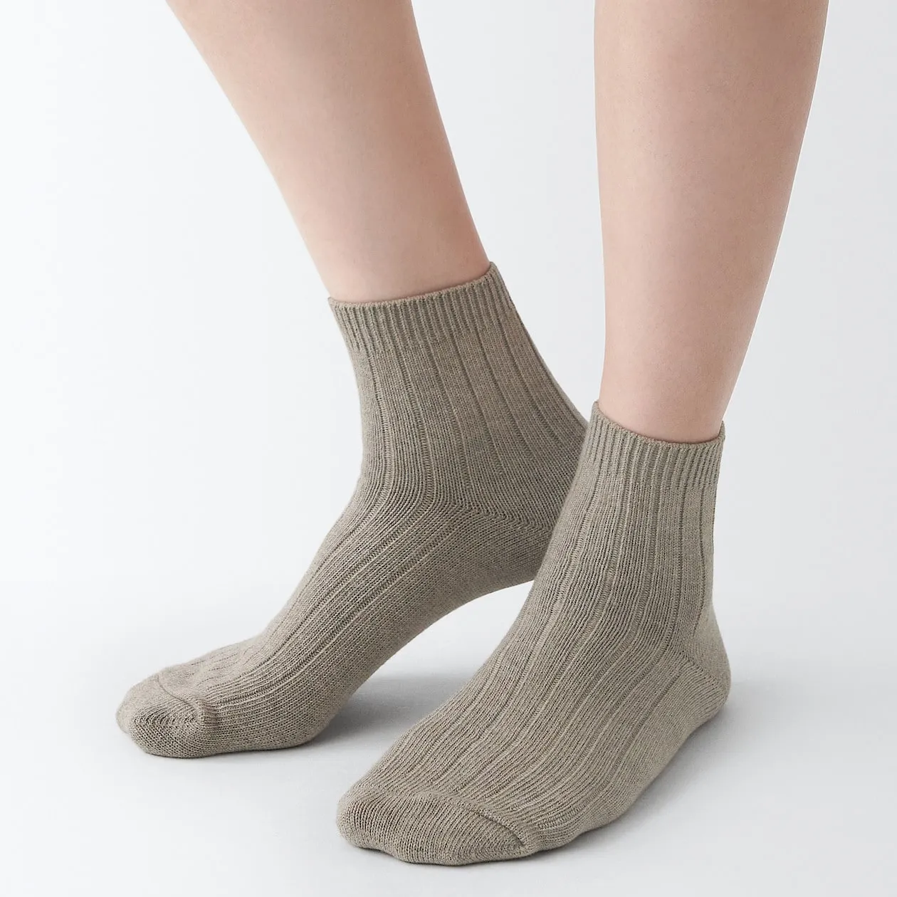 Right Angle Wide Rib Short Socks